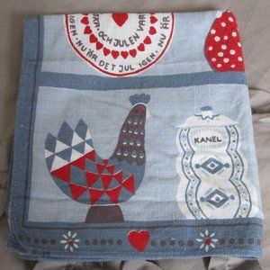 vintage printed linen handkerchief